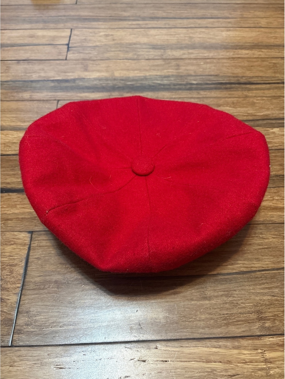 CAPAS Red Wool Cabbie Newsboy Hat Oversized One Size Fits All Hip Hop Rap - Picture 3 of 6